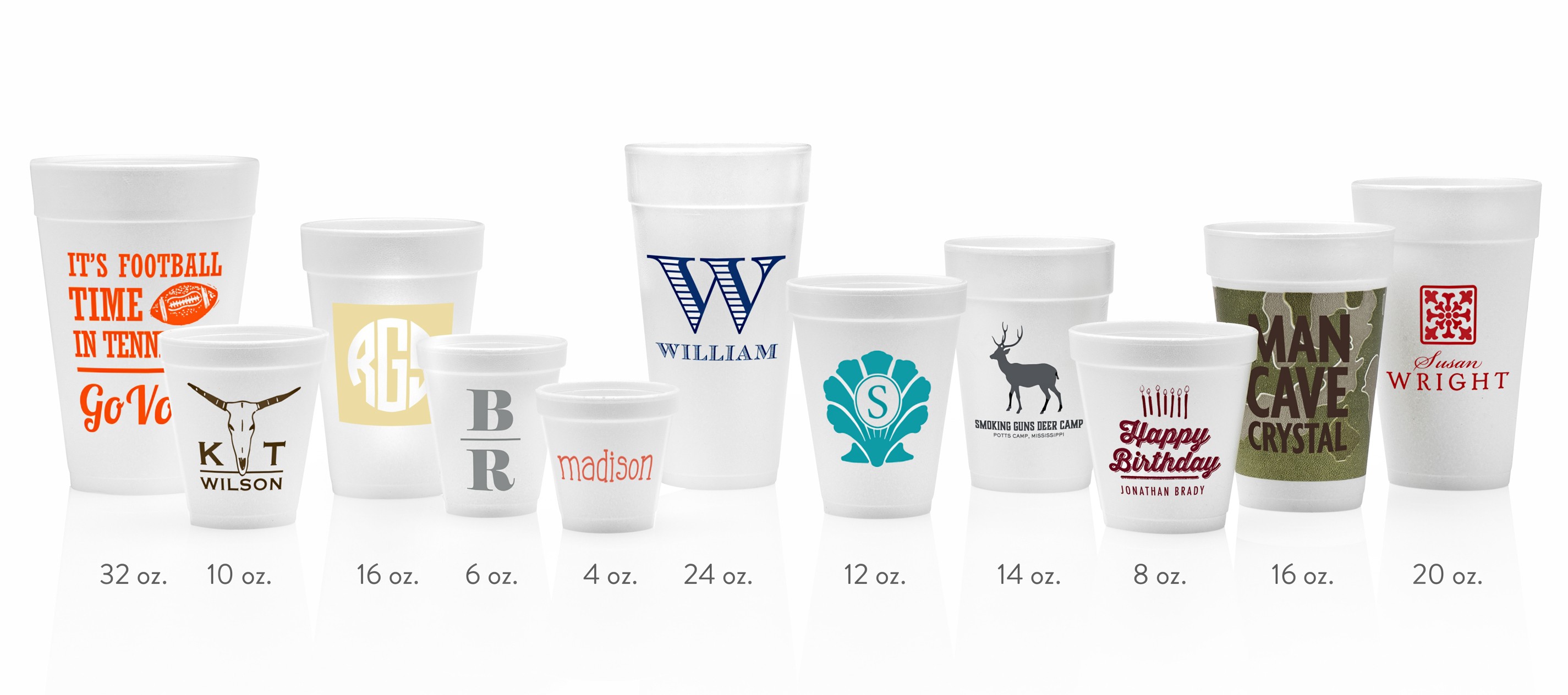 Custom Logo Foam Cups, Personalized Styrofoam Cup, Wedding Favors