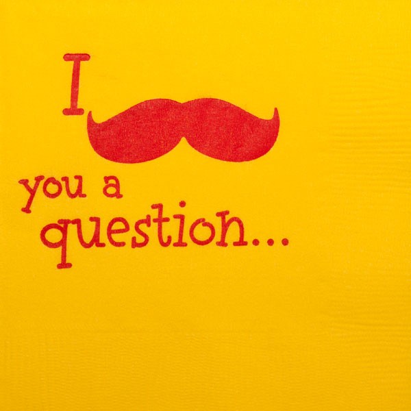 Quips Beverage Napkins {Q185 Mustache} Cup of Arms