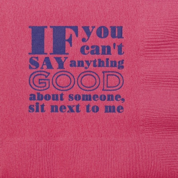 Quips Beverage Napkins {Q19 Good} Cup of Arms