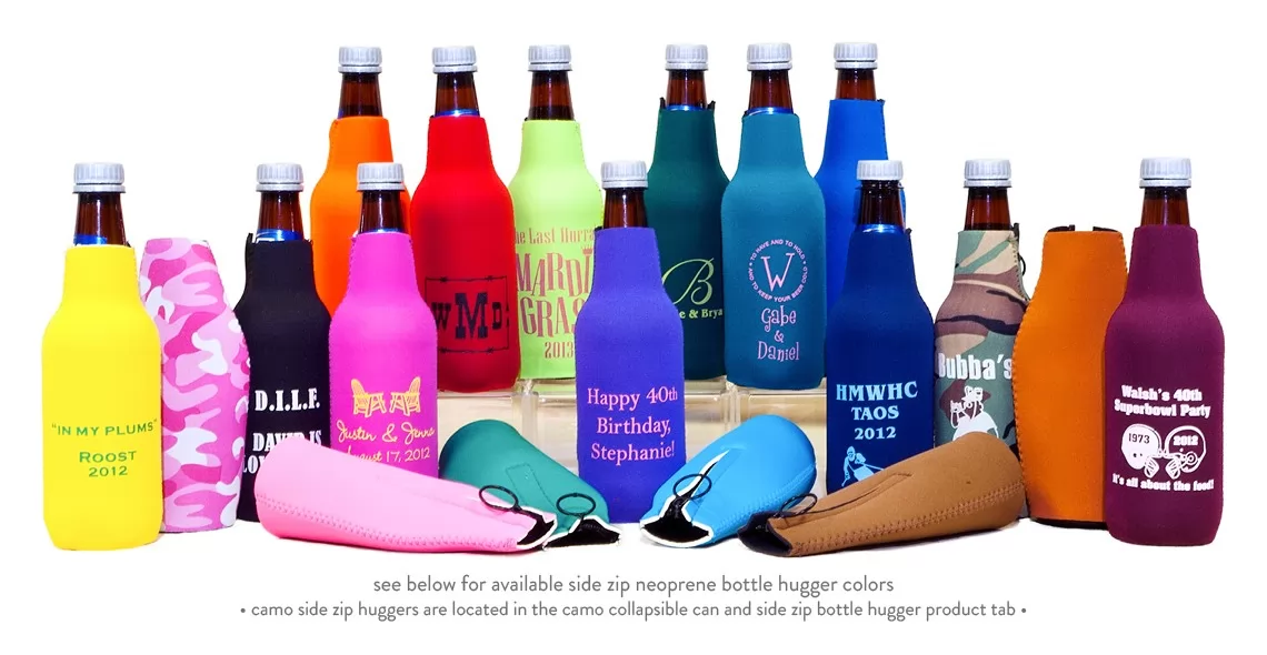 Blank Zipper Neoprene Bottle Coolies - Same Day Shipping USA