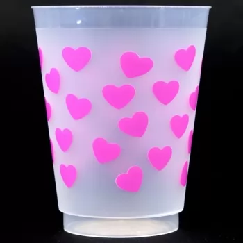 CPS603 hearts hot pink pre-printed frost flex