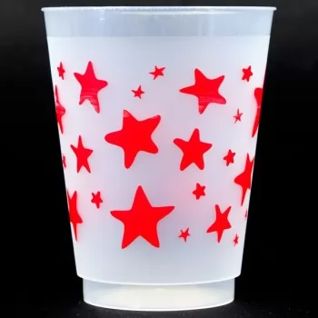 CPS604 stars red pre-printed frost flex