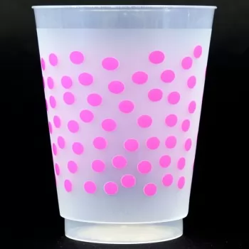 CPS609 polka dots hot pink pre-printed frost flex