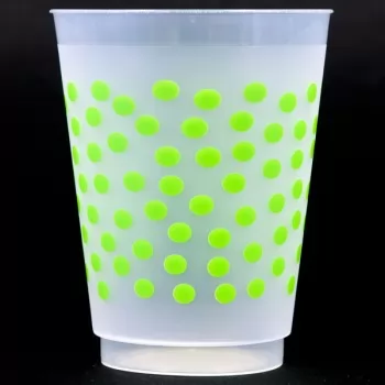 CPS609 polka dots lime pre-printed frost flex