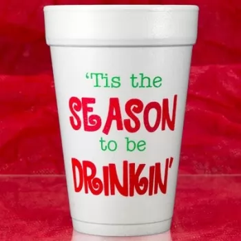 Christmas foam cups | Drinkin (red/green ink) | FCC185