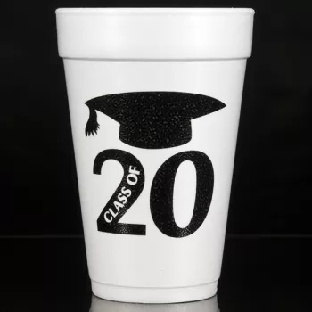 Graduation styrofoam cups {Class} | 16oz foam pre-printed | Cup of Arms | FCG004