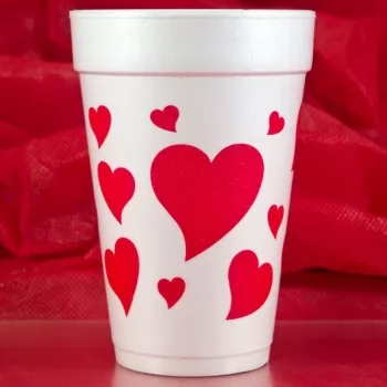 valentine's day styrofoam cups {hearts} 16oz pre-printed Cup Of Arms FCV114