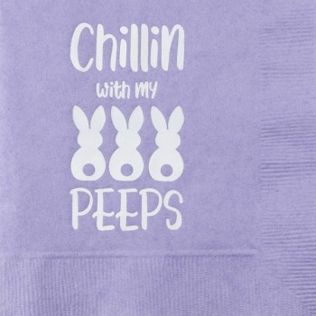 easter napkins purple 3-ply {peeps}| pre-printed | GBE016