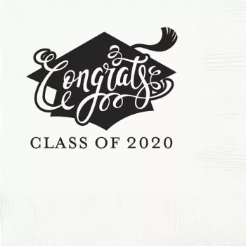 Graduation napkins {congrats} | beverage / cocktail pre-printed | Cup of Arms GBG001