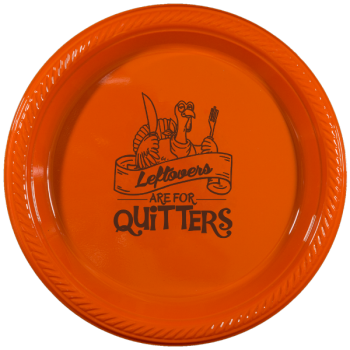 Thanksgiving Brown Plastic Plates 7" Pre-printed | Quitters| PPT004