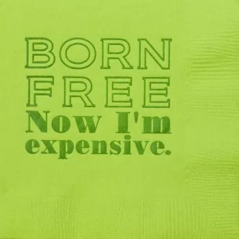 Q80 born free humorous napkin