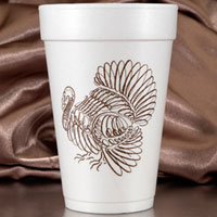 thanksgiving turkey styrofoam cup 16oz pre-printed