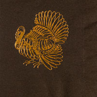 thanksgiving turkey beverage napkin pre-printed