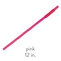 pink plastic stadium cup accordion straws 12"
