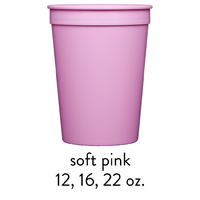 custom soft pink stadium cups 12oz 16oz 22oz